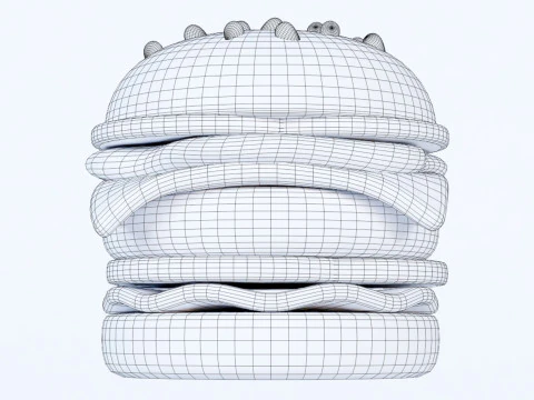 Emoji Burger 001 3D Model