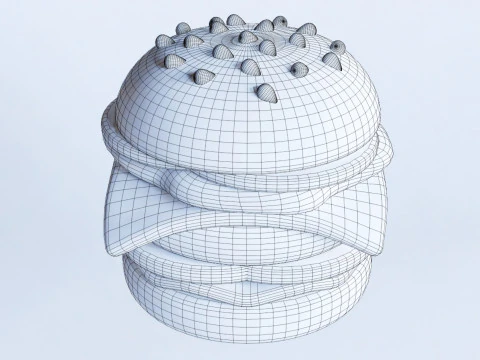 Emoji Burger 001 3D Model