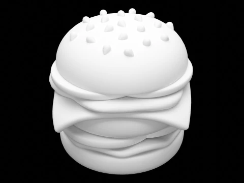 Emoji Burger 001 3D Model