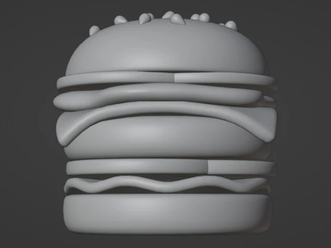 Emoji Burger 001 3D Model