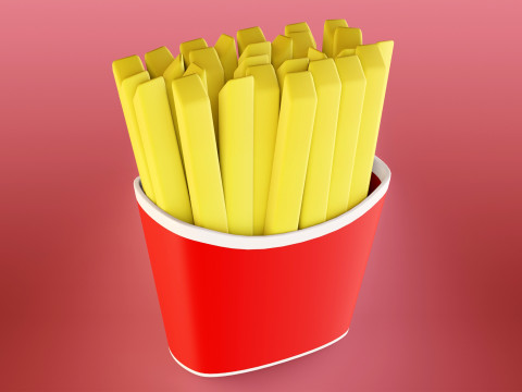 Emoji French Fries 001 3Dモデル