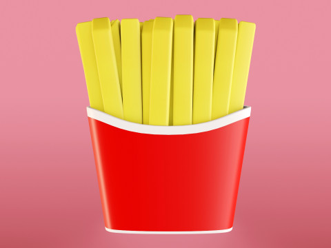 Emoji French Fries 001 3D Model