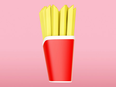 Emoji French Fries 001 3D Model