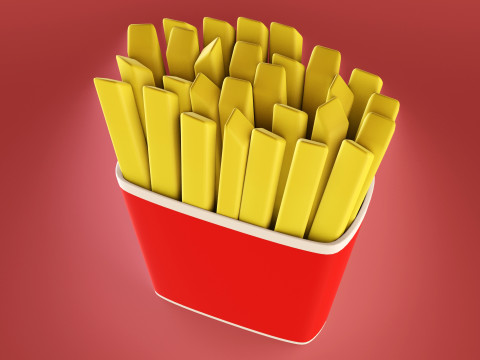 Emoji French Fries 001 3D Model