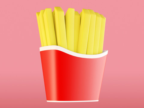 Emoji French Fries 001 3D Model
