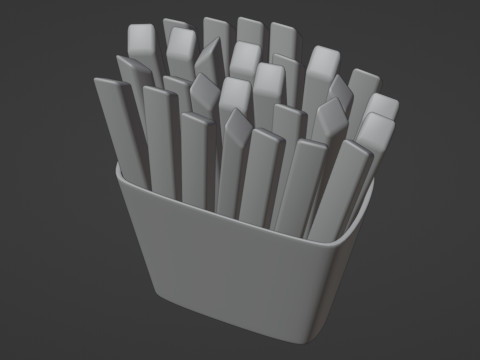 Emoji French Fries 001 3D Model