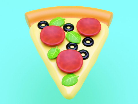 Emoji Pizza 001 3D Model