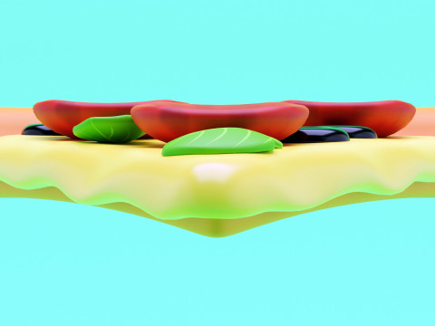 Emoji Pizza 001 3D Model