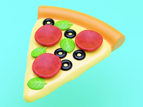 Emoji Pizza 001 3D Model