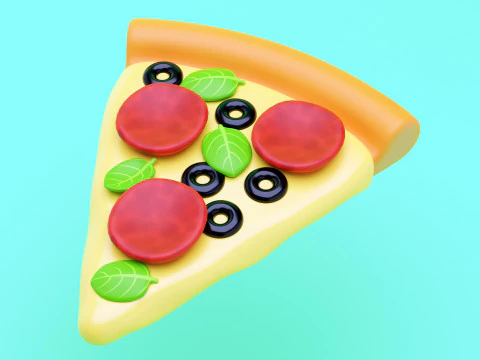 Emoji Pizza 001 3D Model