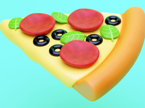 Emoji Pizza 001 3D Model