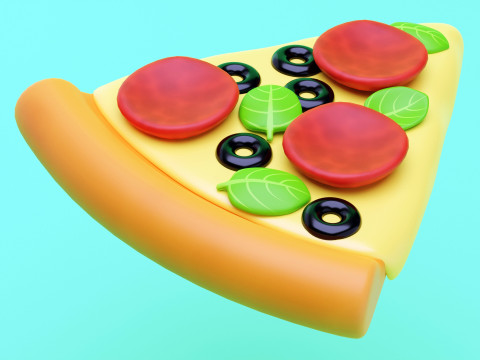 Emoji Pizza 001 3D Model