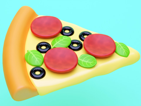 Emoji Pizza 001 3D Model