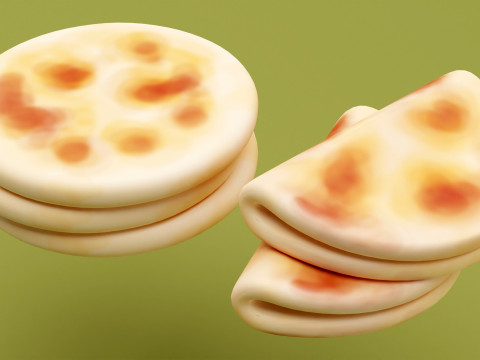 Emoji Flatbread 001 3D Model