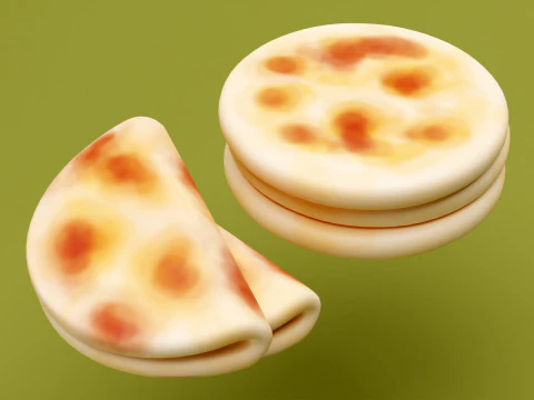 Emoji Flatbread 001 3D Model