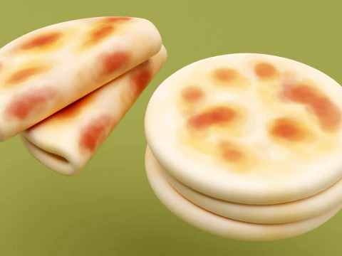 Emoji Flatbread 001 3D Model