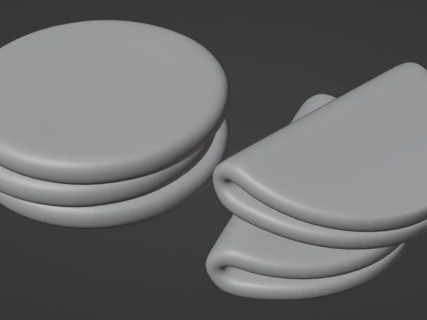Emoji Flatbread 001 3D Model