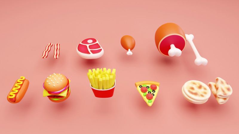 Emoji Food Pack 002 3D Model .c4d .max .obj .3ds .fbx .stl .blend 