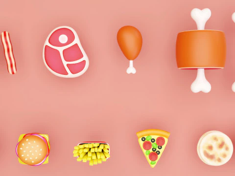 Emoji Food Pack 002 3D Model