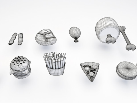 Emoji Food Pack 002 3D Model