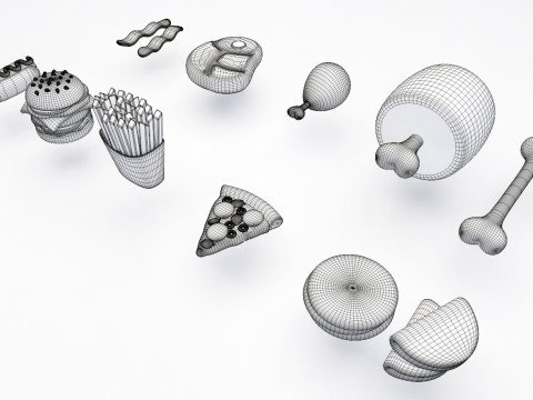 Emoji Food Pack 002 3D Model