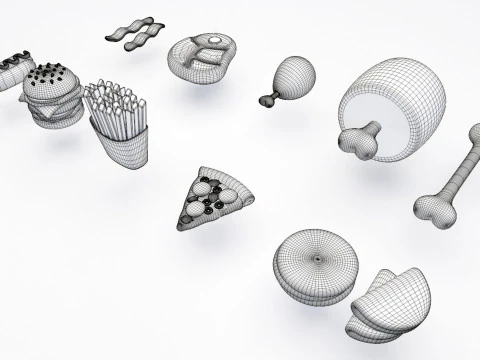 Emoji Food Pack 002 3D Model