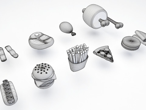 Emoji Food Pack 002 3D Model