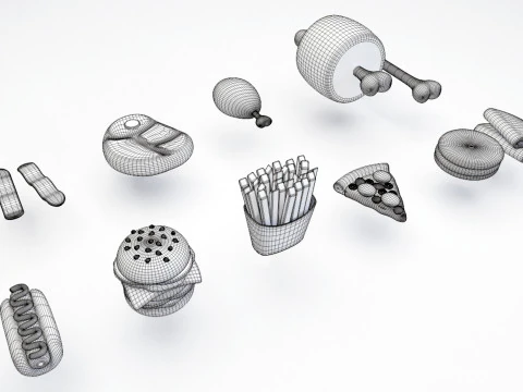 Emoji Food Pack 002 3D Model