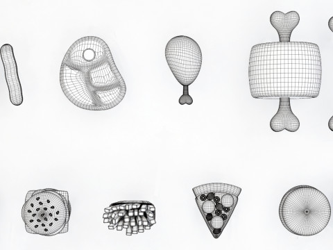 Emoji Food Pack 002 3D Model