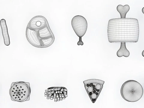 Emoji Food Pack 002 3D Model