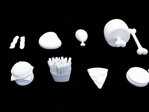 Emoji Food Pack 002 3D Model
