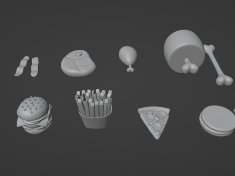 Emoji Food Pack 002 3D Model