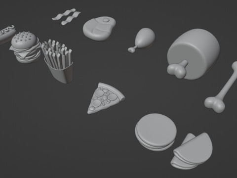Emoji Food Pack 002 3D Model