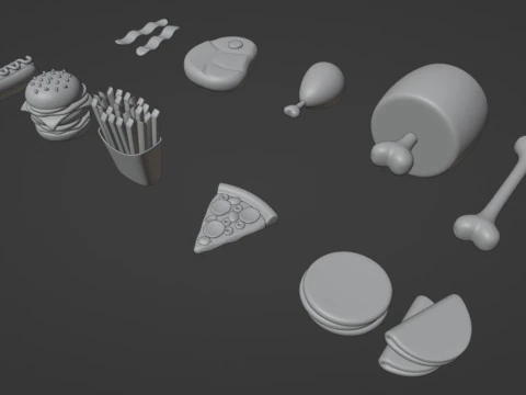 Emoji Food Pack 002 3D Model