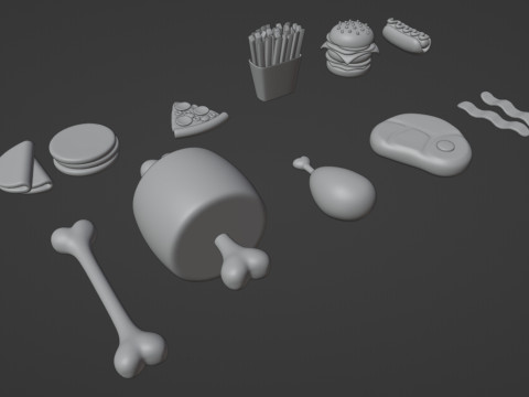Emoji Food Pack 002 3D Model