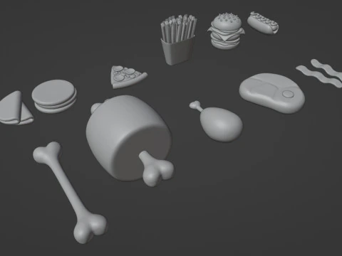 Emoji Food Pack 002 3D Model