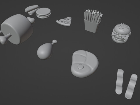 Emoji Food Pack 002 3D Model