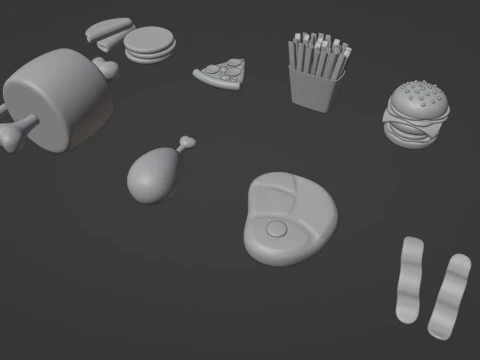 Emoji Food Pack 002 3D Model