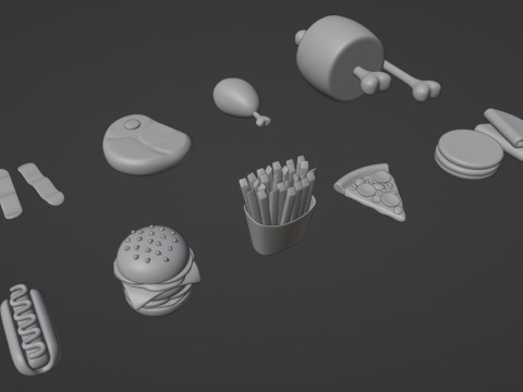 Emoji Food Pack 002 3D Model