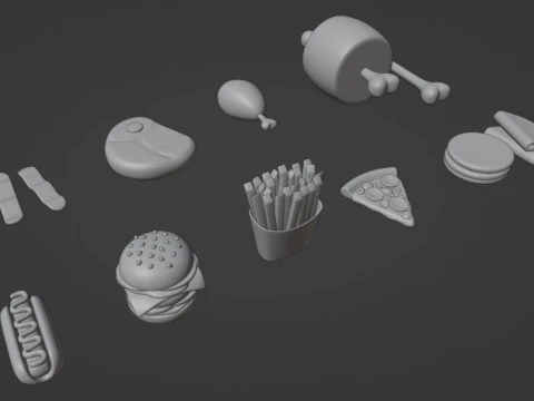 Emoji Food Pack 002 3D Model