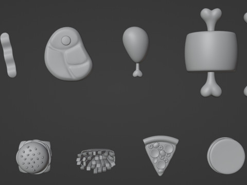Emoji Food Pack 002 3D Model