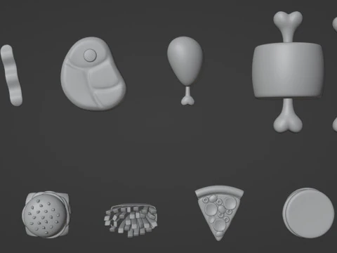 Emoji Food Pack 002 3D Model