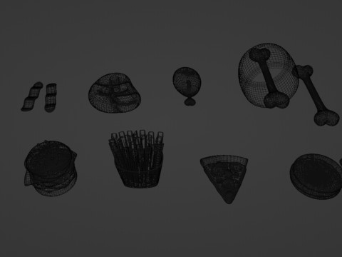 Emoji Food Pack 002 3D Model