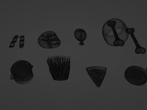Emoji Food Pack 002 3D Model