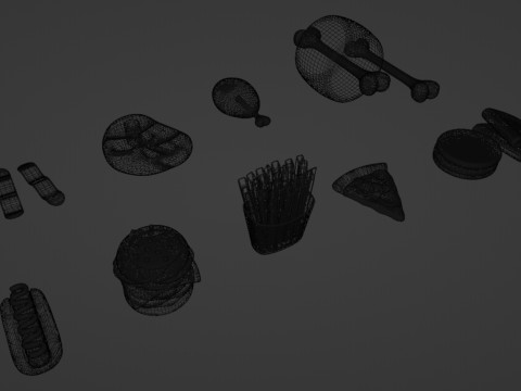 Emoji Food Pack 002 3D Model