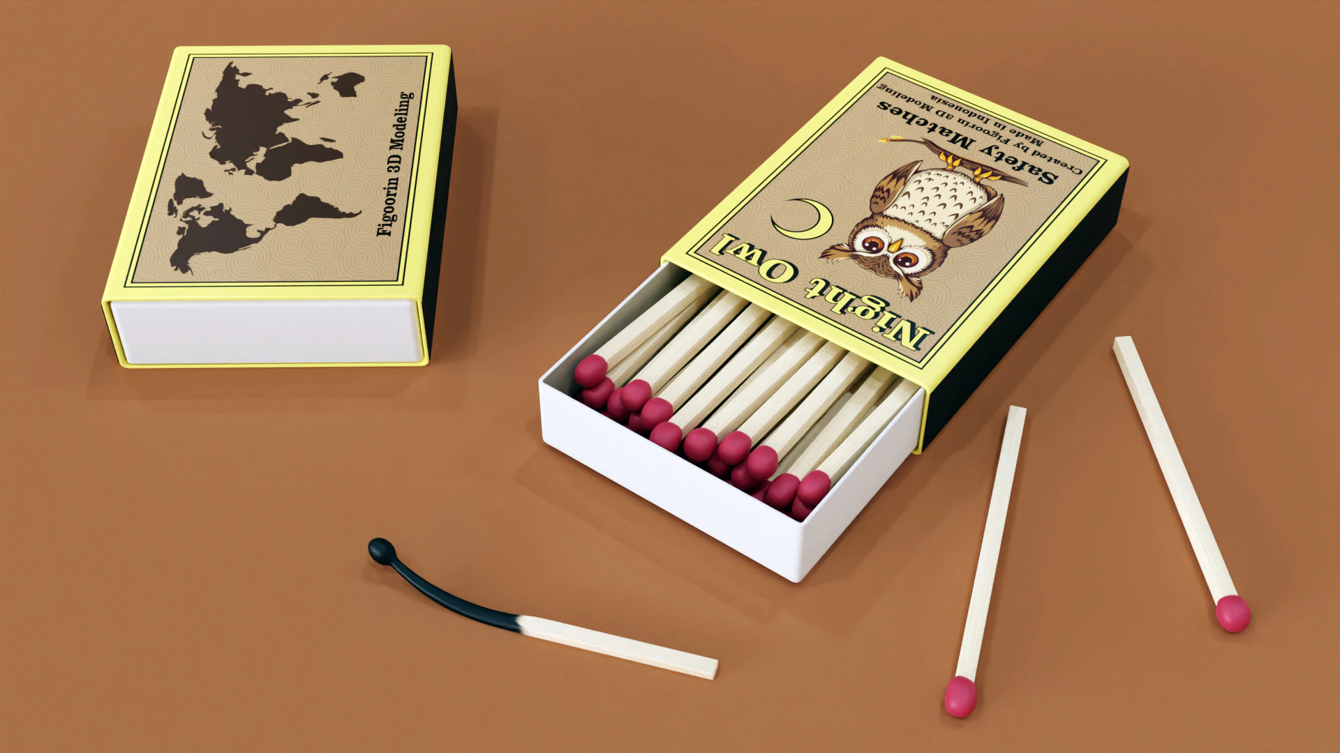 Match 001 3D Model .c4d .max .obj .3ds .fbx .stl .blend 