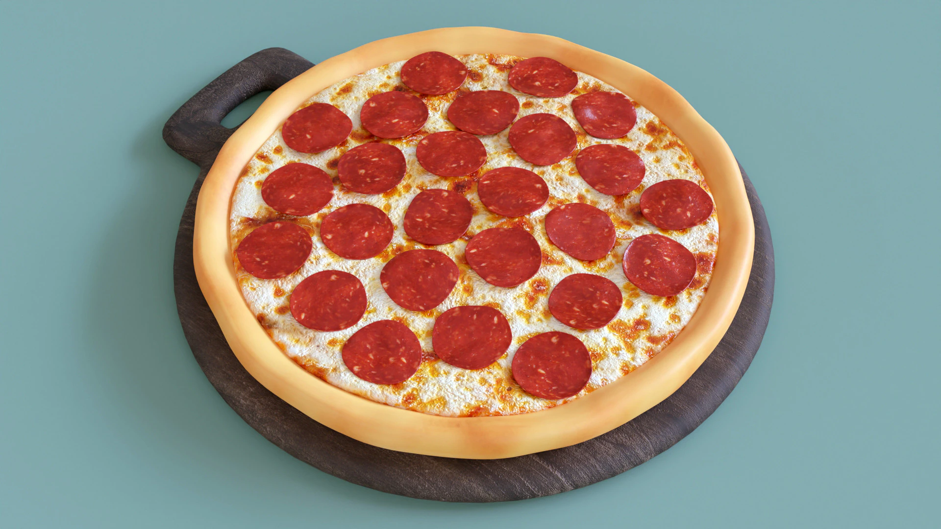 Pizza Pepperoni 001 3D Model .c4d .max .obj .3ds .fbx .stl .blend 