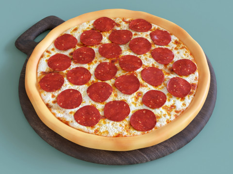 Pizza Pepperoni 001 Modèle 3D