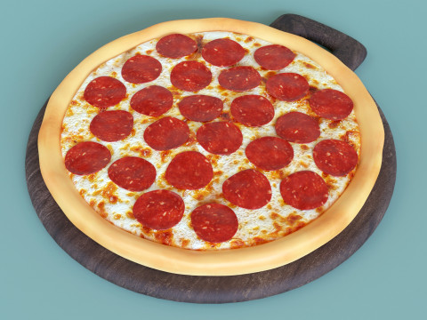 Pizza Pepperoni 001 3D Модель