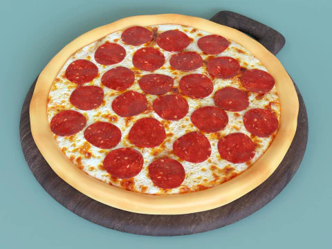 Pizza Pepperoni 001 3D Model